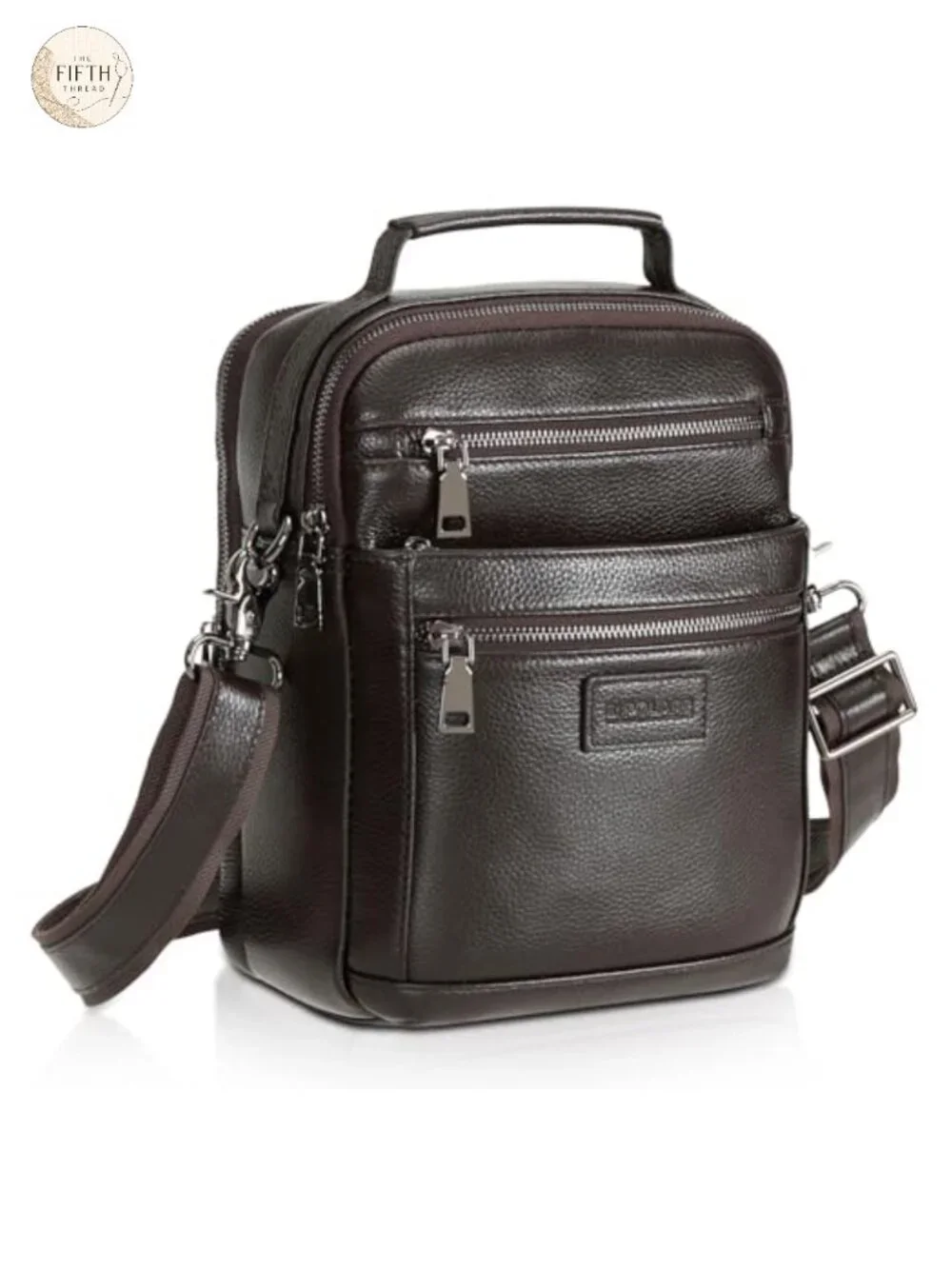 Vintage Italian Full Grain Leather Messenger Bag Crossbody Business Sling